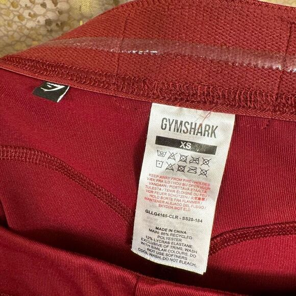 Gymshark Burgundy Claret Cropped Capri Athletic Leggings XS NWOT - Picture 6 of 9